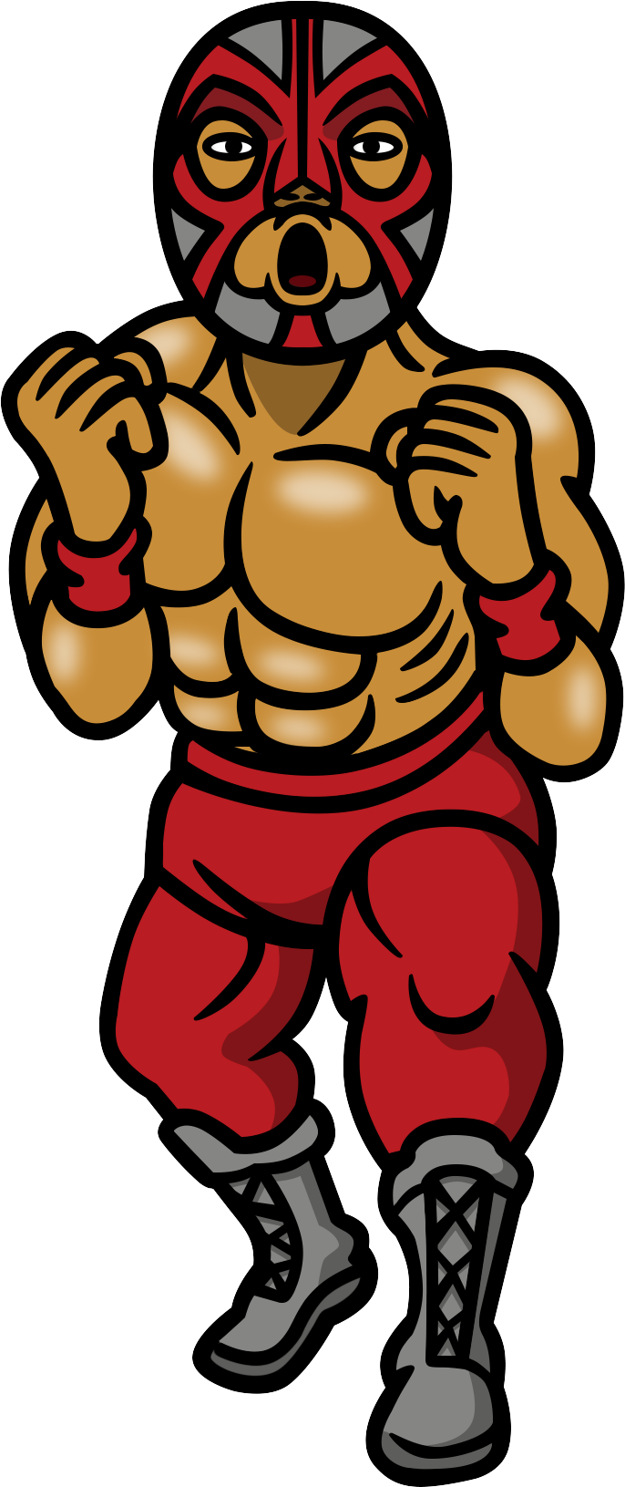 Wrestler - Ringside Rhythm Heaven Png (686x1631)