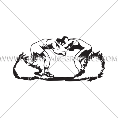 Wrestling Silhouette - Freestyle Wrestling (385x385)