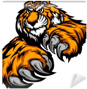 Tiger Mascot Body With Paws And Claws Wall Mural • - Tiger Mascot Logo Vector (400x400)