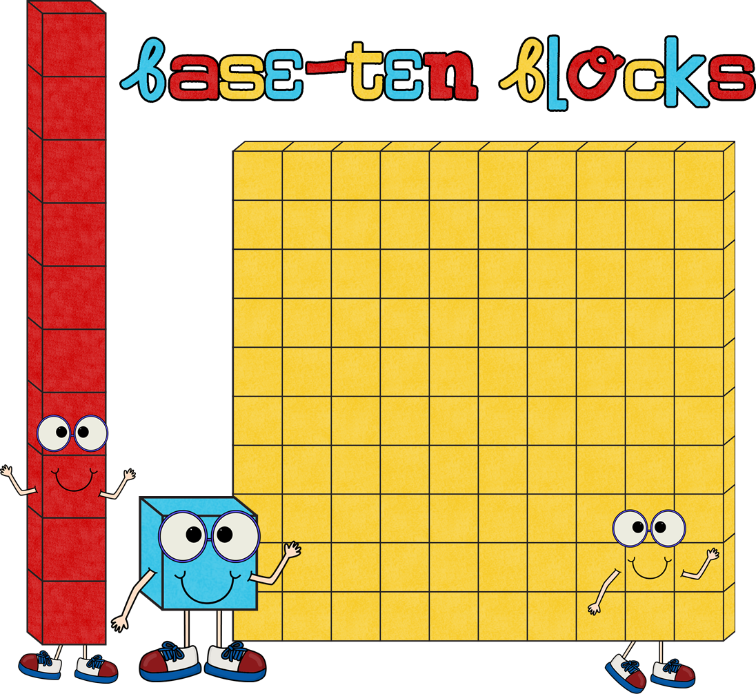 Hall School Math - Place Value Blocks Clipart (1096x1006)