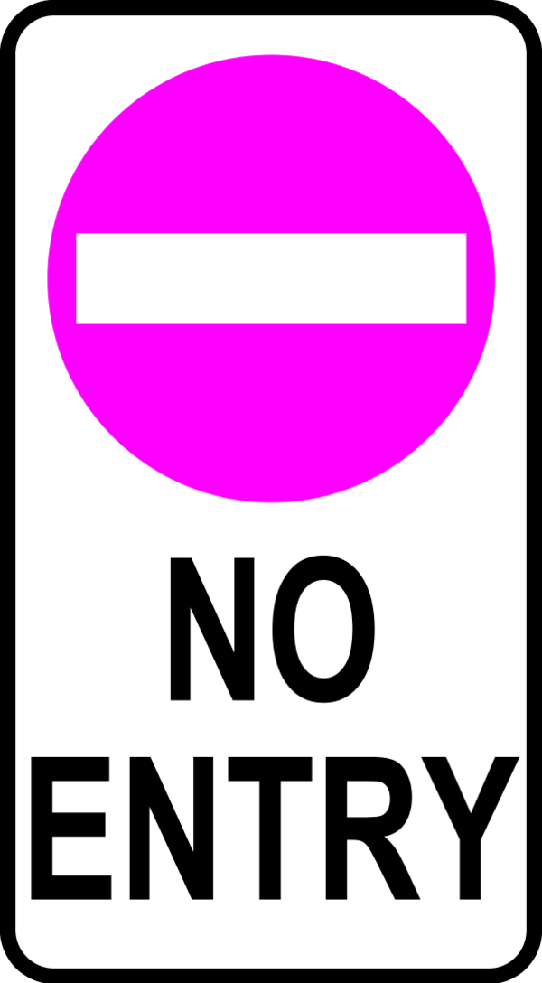 Sign No Entry Vector Clip Art Ssibqp Clipart - Pink No Entry Sign (600x1088)