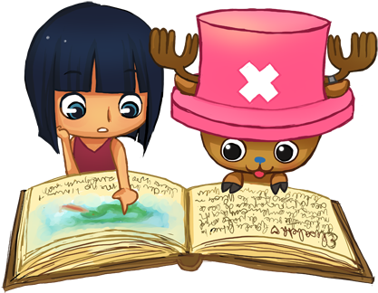 Rocho Reading Books By Elisabethheart - Cartoon (500x333)