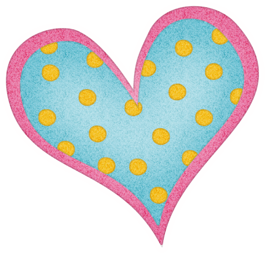 Decoupage - Hearts With Polk A Dot Clipart (854x817)