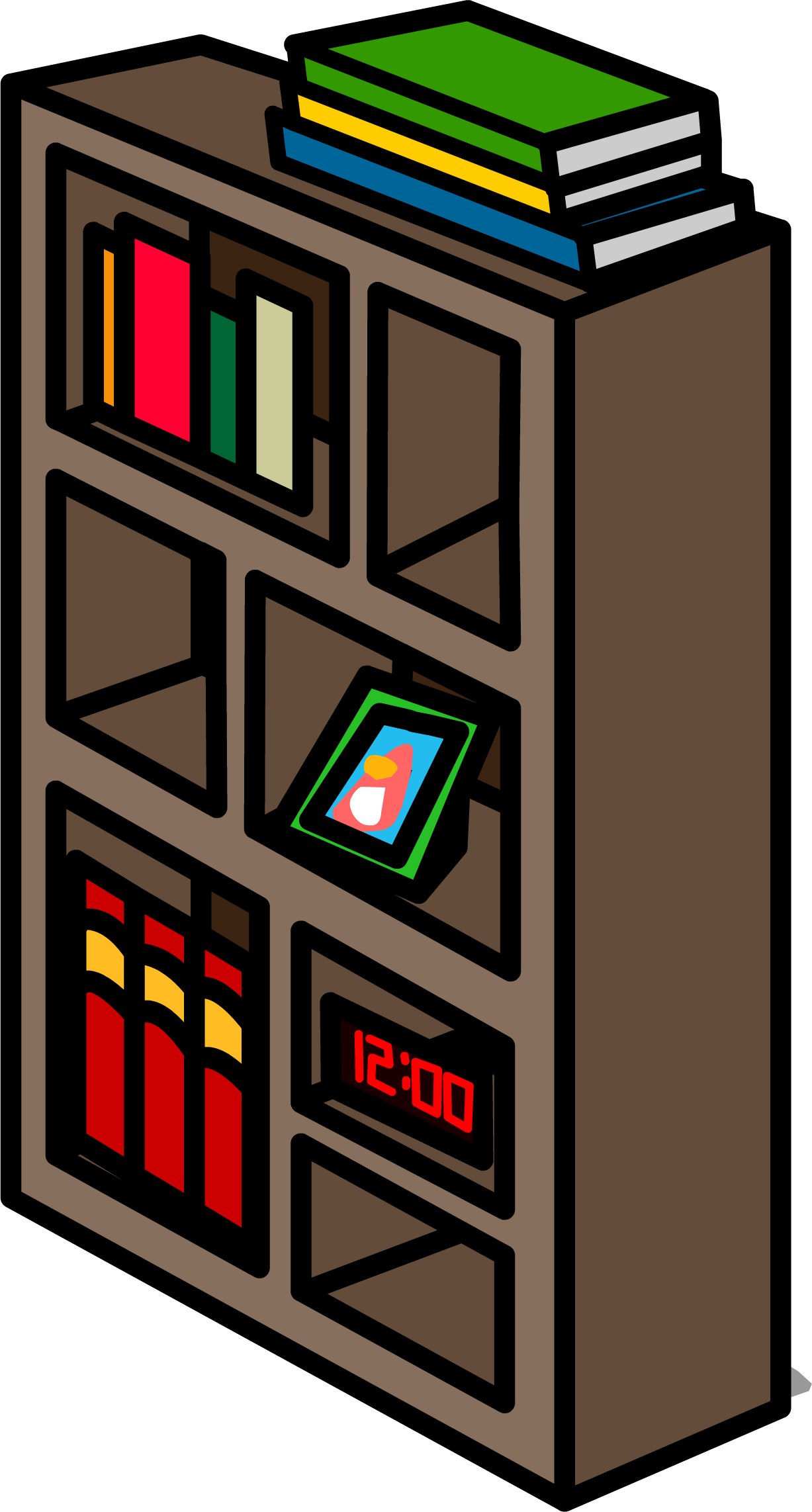 Funky Bookshelf Sprite 005 - Bookcase (1227x2285)