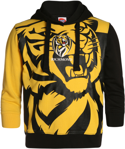 Richmond Tigers Youth Supporter Pullover Hood - Richmond Tigers Polar Fleece Throw Rug Blanket (500x600)