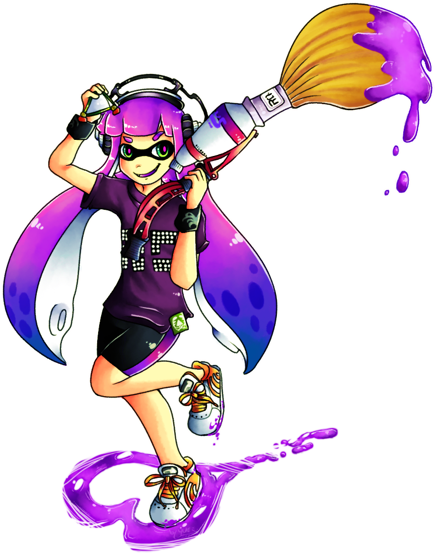 Purple Inkling Girl For The Splatoon Chile Group Enjoy - Splatoon Inkbrush ...