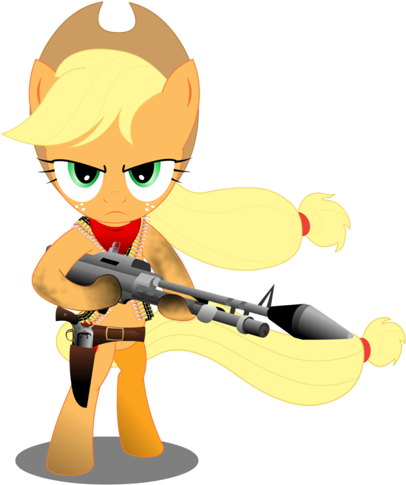 Gonein10seconds, Bandolier, Bipedal, Gun, Pony, Revolver, - Cartoon (768x1024)