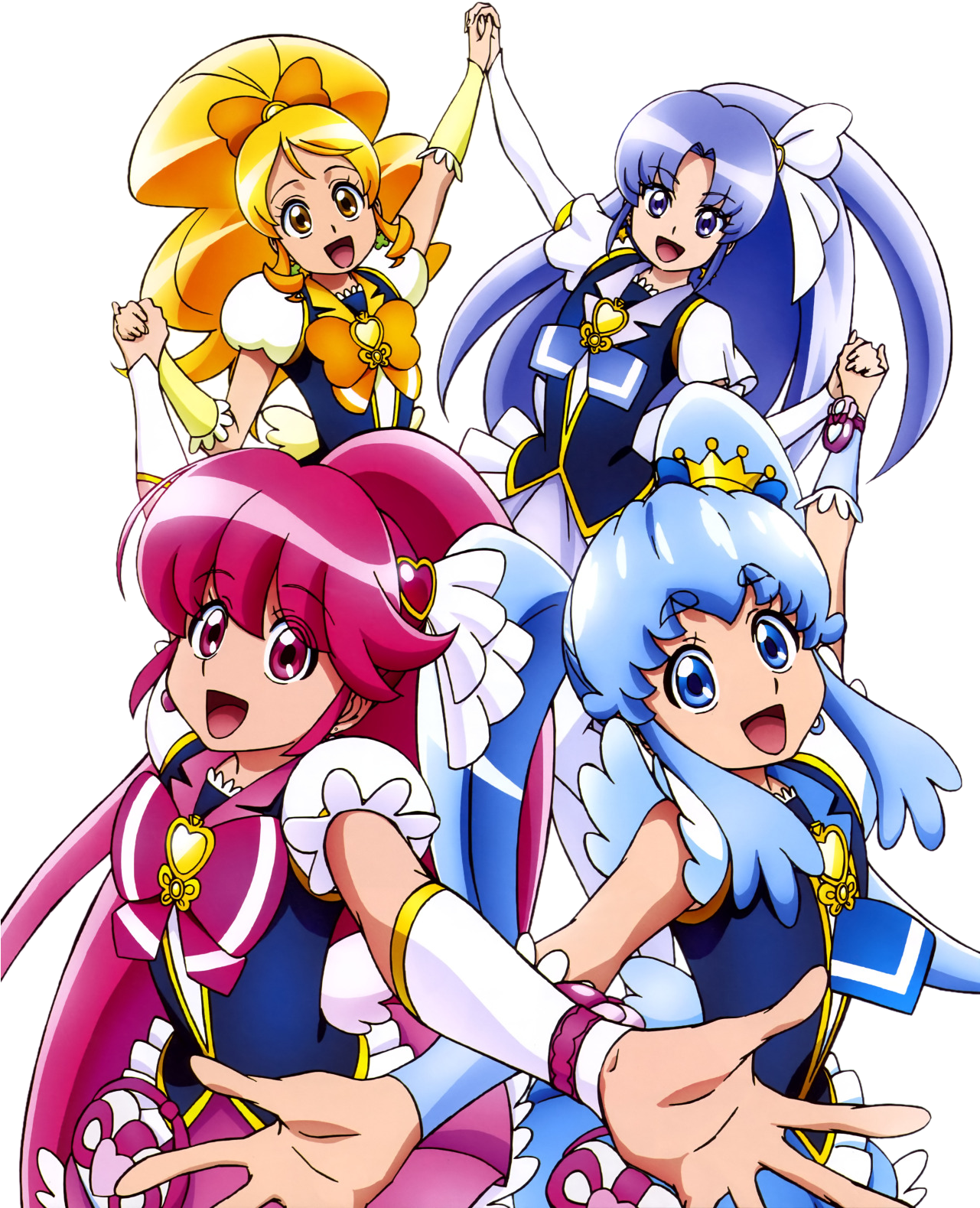 Happiness Charge Pretty Cure Group Pose - Happiness Charge Precure! Official Complete Book (1280x1645)