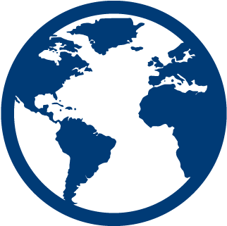 Globe Icon Blue - High Resolution High Quality World Map (480x320)