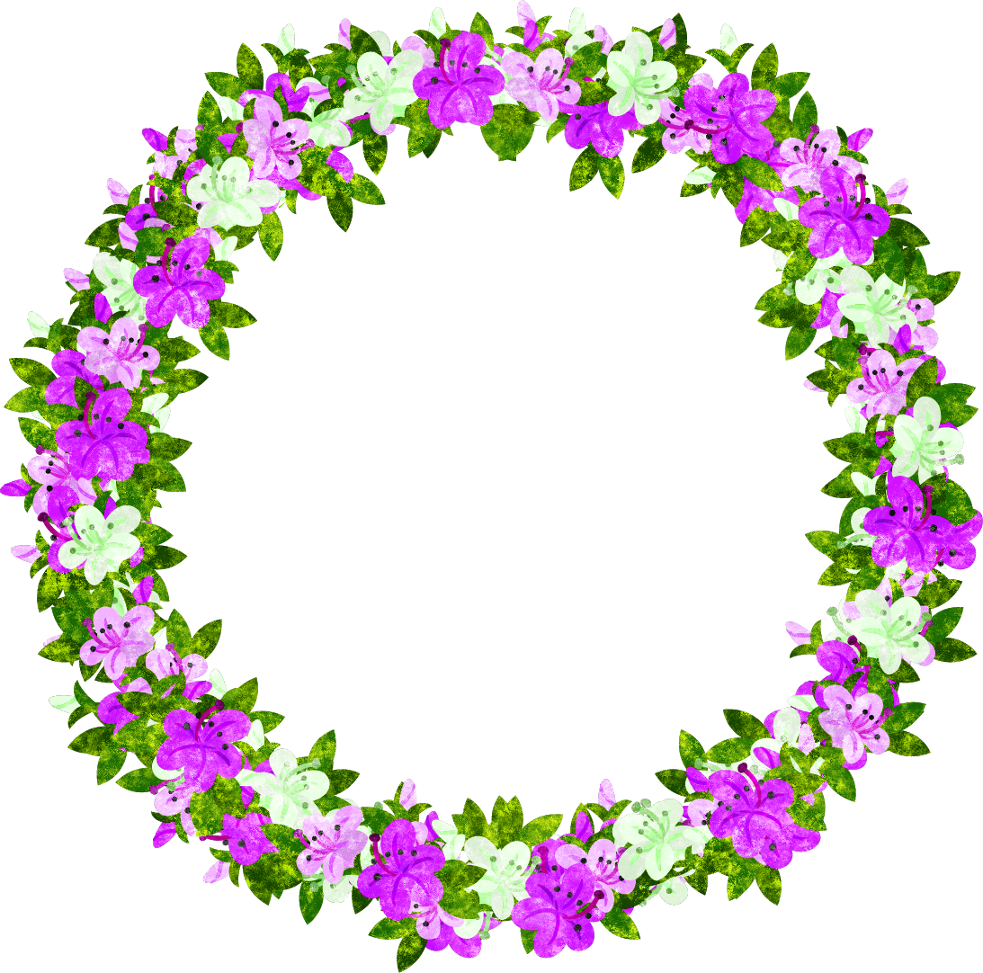 Wreath Of Flowers Of Azalea By Atelier-bw - Wreath (1093x1082)