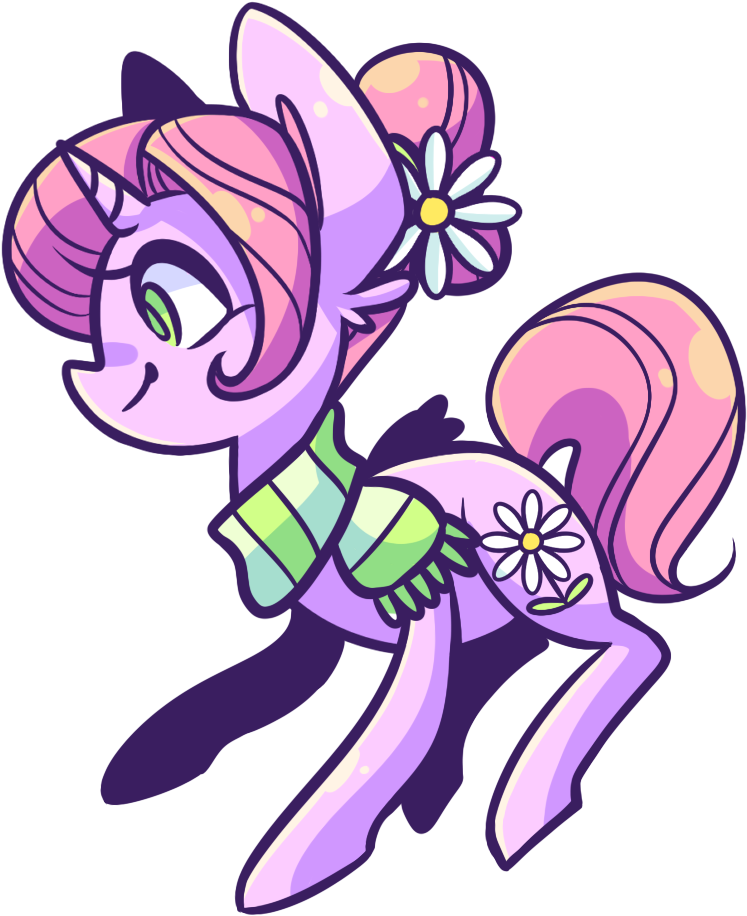Another Flower Pony By Looji - Cartoon (811x955)