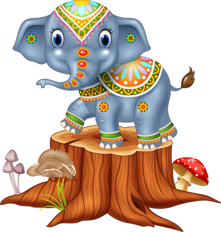 Circus Party, Funny Cartoons, Clip Art, Pandas, Bears, - Skunk On A Stump Clipart (761x800)
