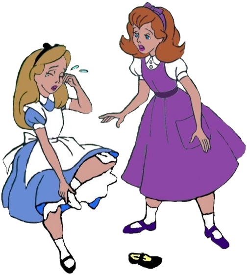 Alice Hurts Her Foot By Darthranner83 - Cartoon (658x633)