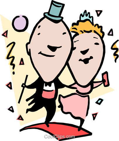 Wedding Clipart Of A Married Couple Celebrating - Wedding Anniversary Clip Art Templates (407x480)