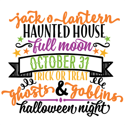 Halloween Night Word Art Svg Scrapbook Cut File Cute - Scalable Vector Graphics (432x432)