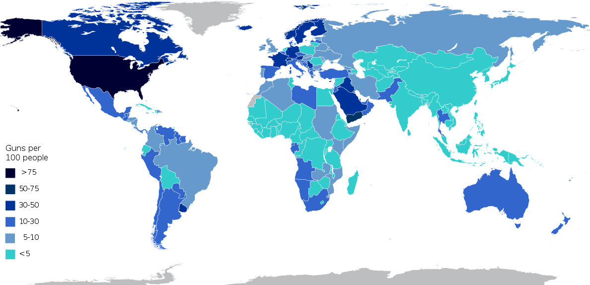 Social Justice - Countries Where Guns Are Legal (1200x609)