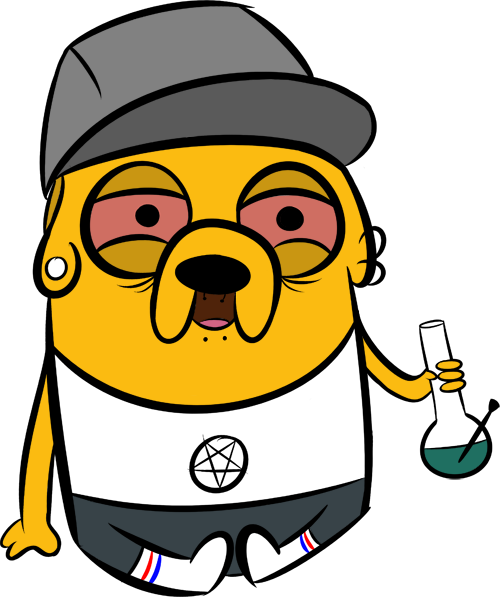 Jake The Dog Wikipedia - Stonen Stickers (500x597)