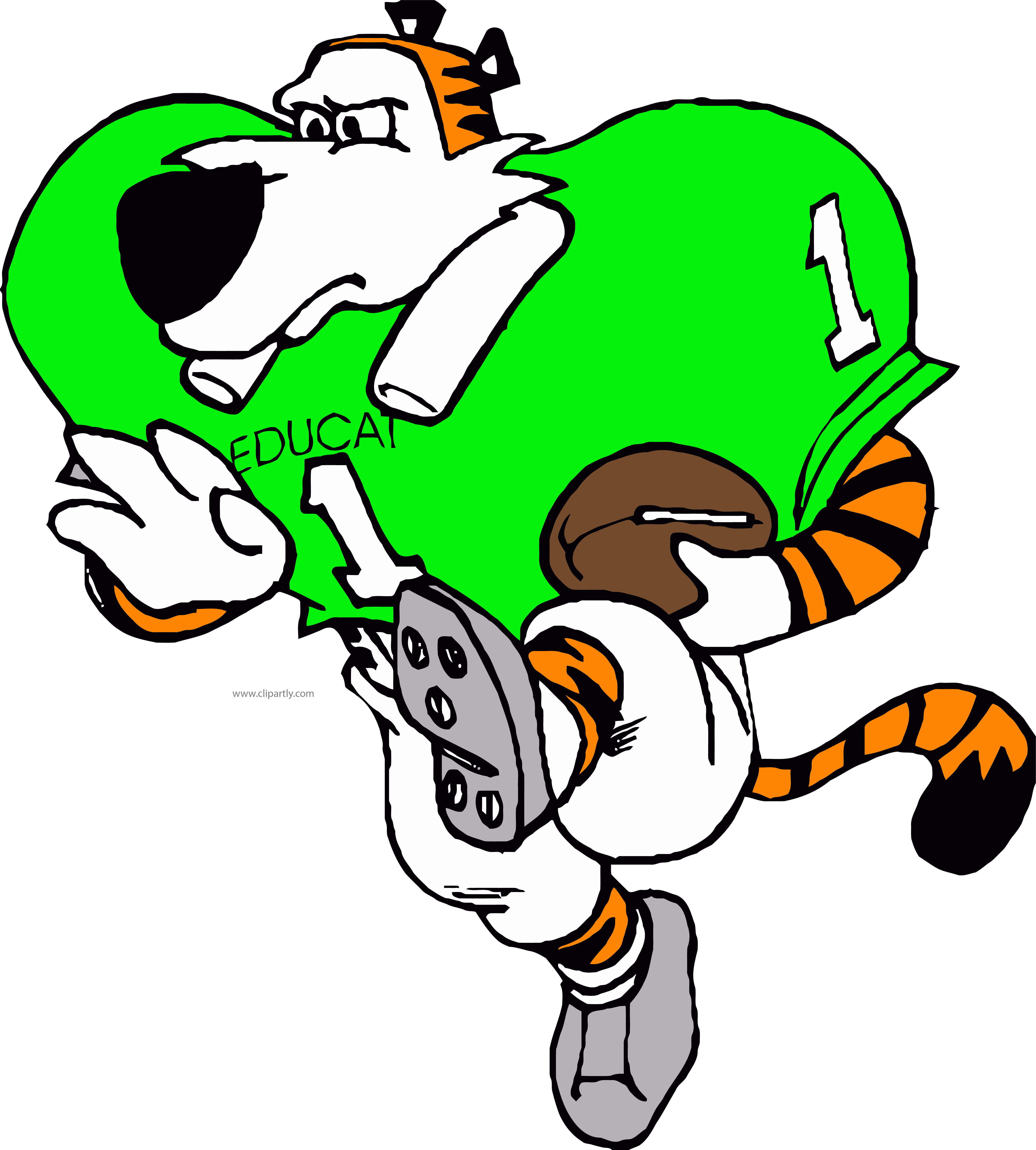 American Football Tigger Cartoon Clipart Png Download - Cartoon Football Player (4903x5444)