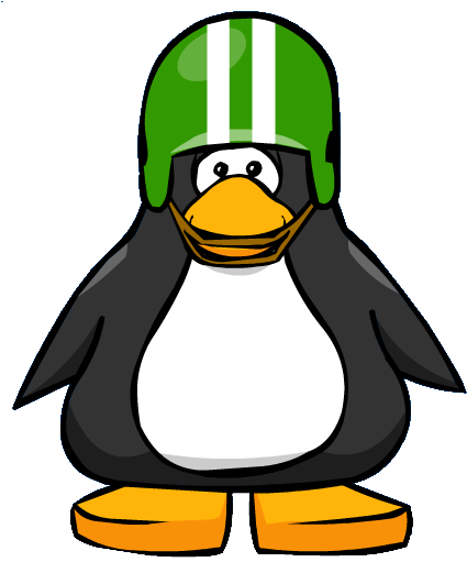 Green Football Helmet From A Player Card - Club Penguin Police (441x522)