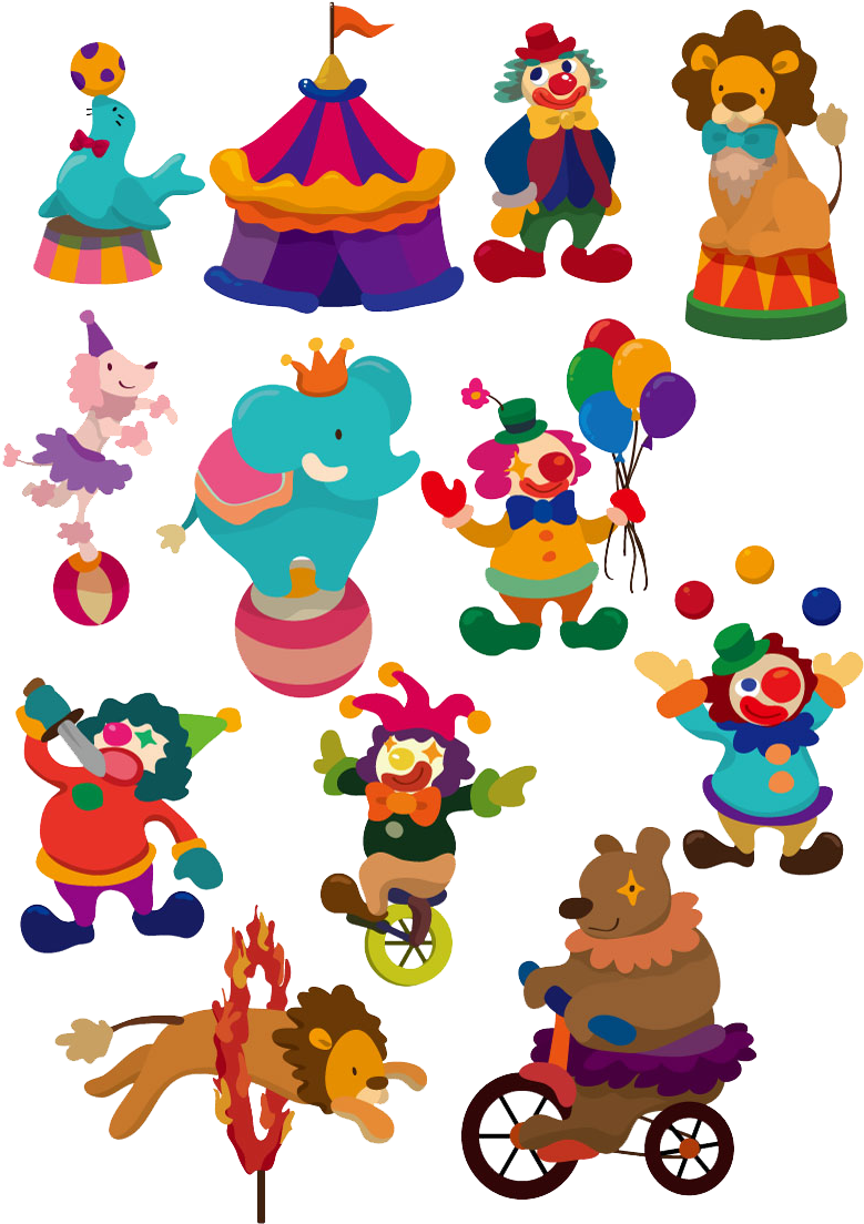 Circus Cartoon Clown Illustration - Circus Cartoon Clown Illustration (1654x1169)