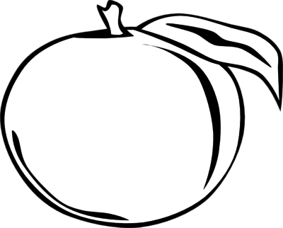 Coloring Trend Thumbnail Size Peach Fruit Tree Clip - Peach Coloring Page (400x322)