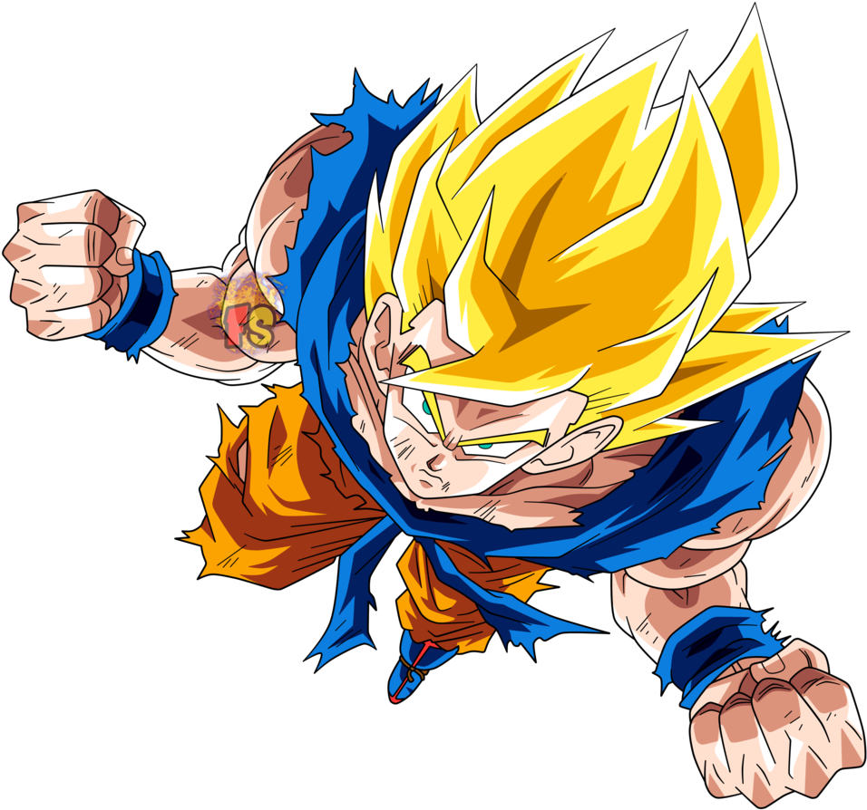 Goku Ssj1 Render Dokkan Battle By Fradayesmarkers On - Super Saiyan Goku Namek Png (1024x922)