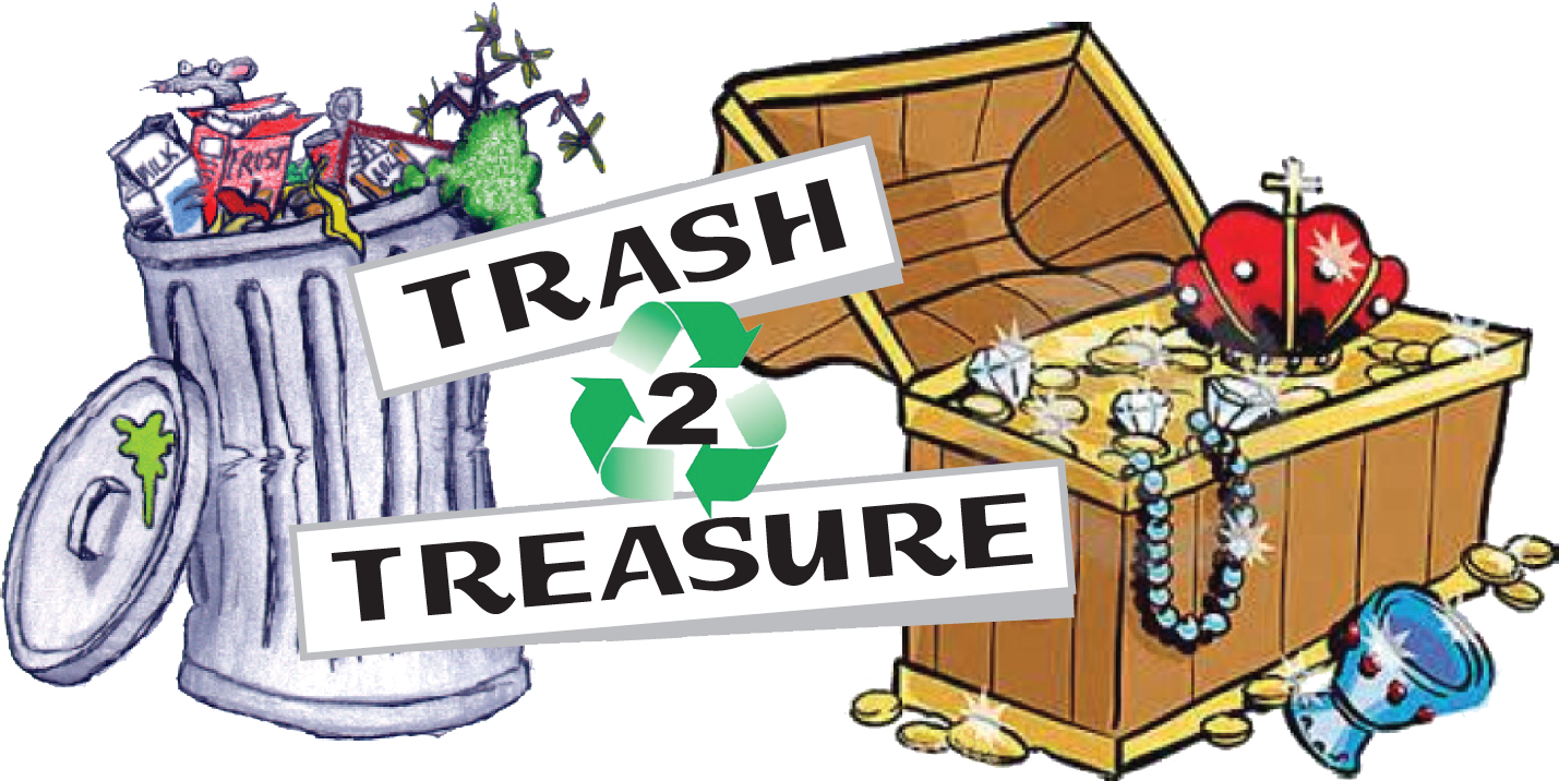 Trash To Treasure Clipart - Cartoon Trash And Treasure (1429x716)