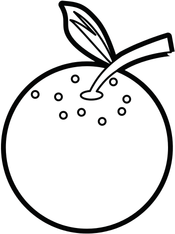 Orange Fruit Vector Illustration - Totoro Black And White (550x550)