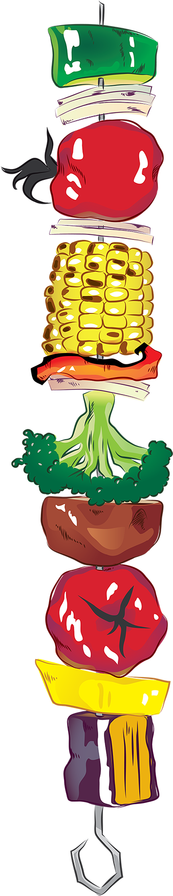 Veggie Kabob Illustrated For An Incentive Poster I - Veggie Kabob Illustrated For An Incentive Poster I (500x1780)