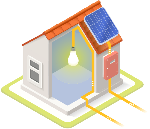 Home Solar Energy - Casa Con Luz Png (520x470)