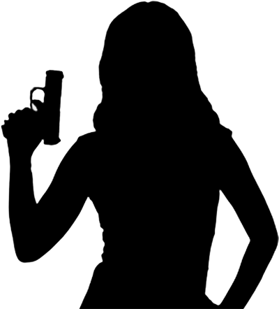Savings And Discounts To Chapter Members At Local Ranges/stores - Woman Silhouette With Gun (400x442)