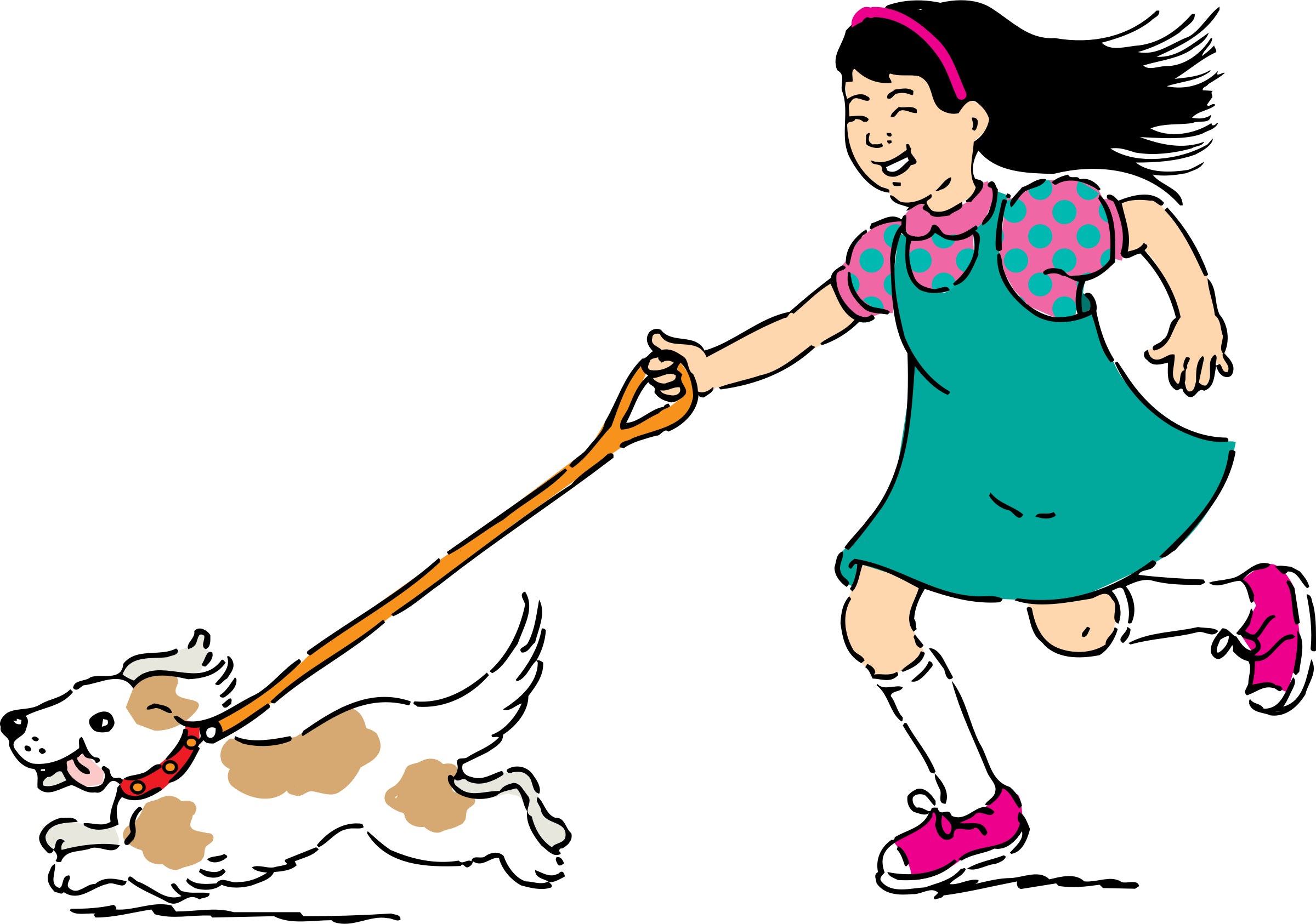 Clipart - Walking Dog - Playing With Dog Clipart (2400x1686)