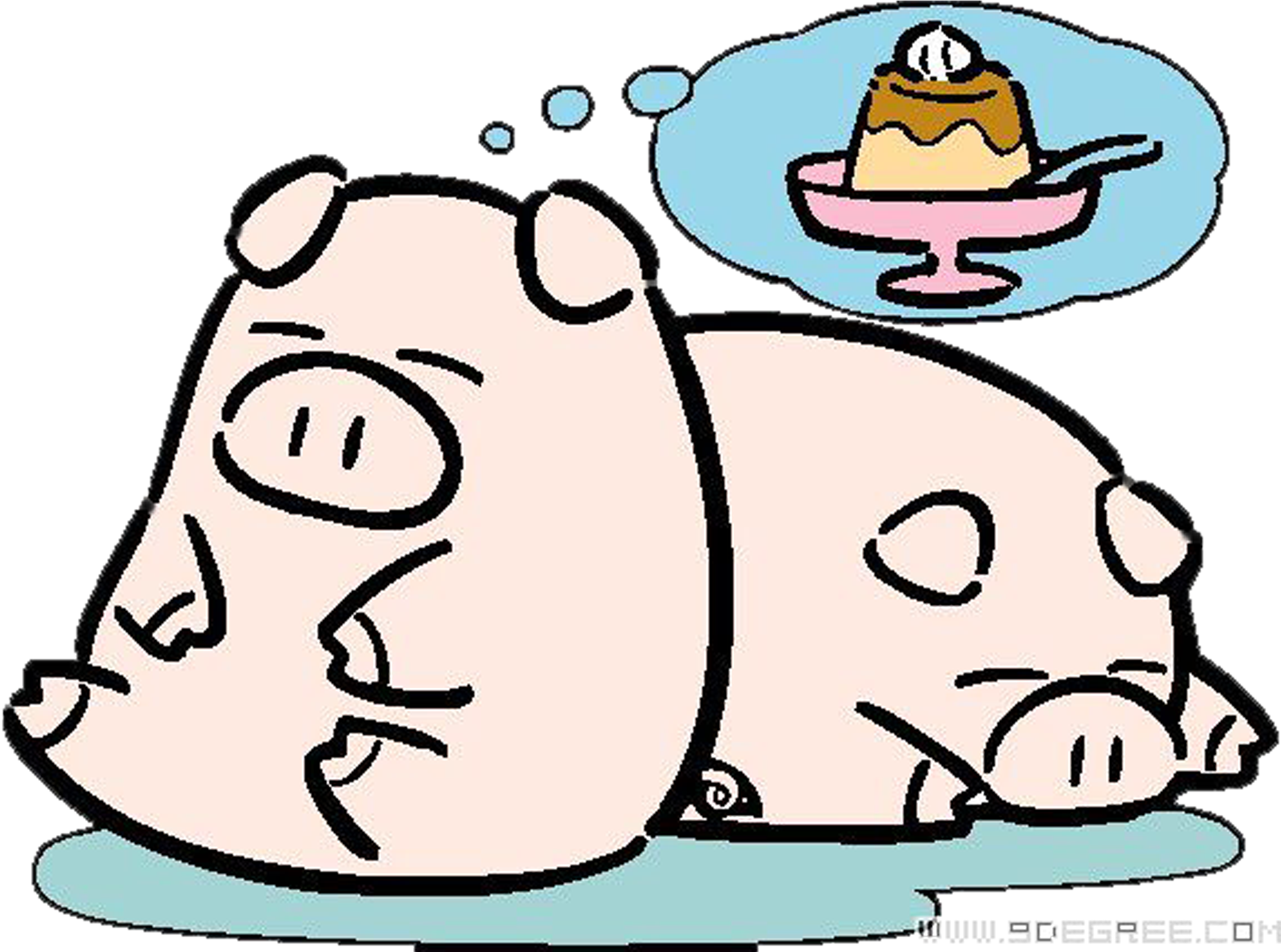 Cartoon Pig - Sleeping Pig - 猪 卡通 (3425x2480)