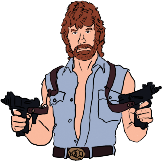 Chuck Norris By Normantweeter Clipartlook - Chuck Norris Cartoon Face (587x596)
