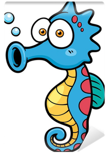 Vector Illustration Of Seahorse Cartoon Wall Mural - Seahorse Cartoon (400x400)