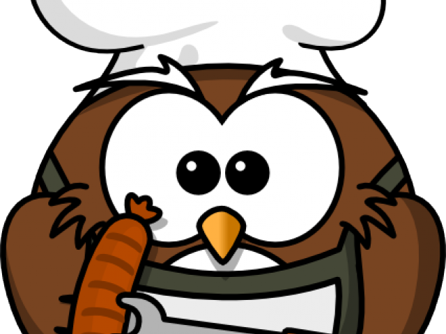 Cooking Clipart Owl - Peek A Owl Cook: Funny Owl Chef Barbecue & Grill (640x480)