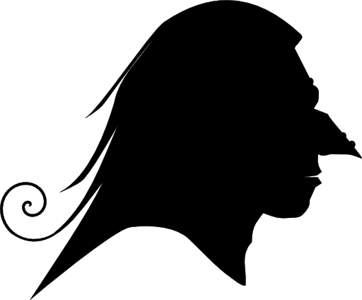 Old Witch Silhouette Profile Clipart - Witch Silhouettes (512x424)
