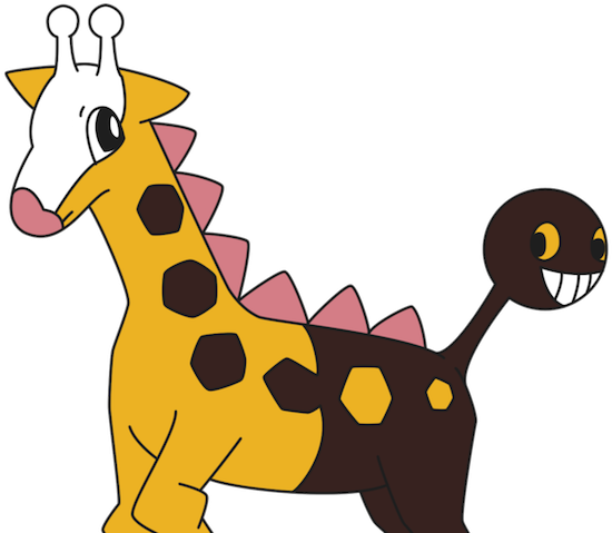 คิรินริคิ (คิริน ในภาษาญี่ปุ่น แปลว่า ยีราฟ) แต่แตกต่างจากยีราฟตรงที่ - Pokemon Gen 2 Giraffe (640x478)