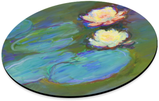 Monet Water Lilies Round Mousepad Monet Water Lilies - Rnk Shops Water Lilies #2 Cube Pouf Ottoman (500x500)