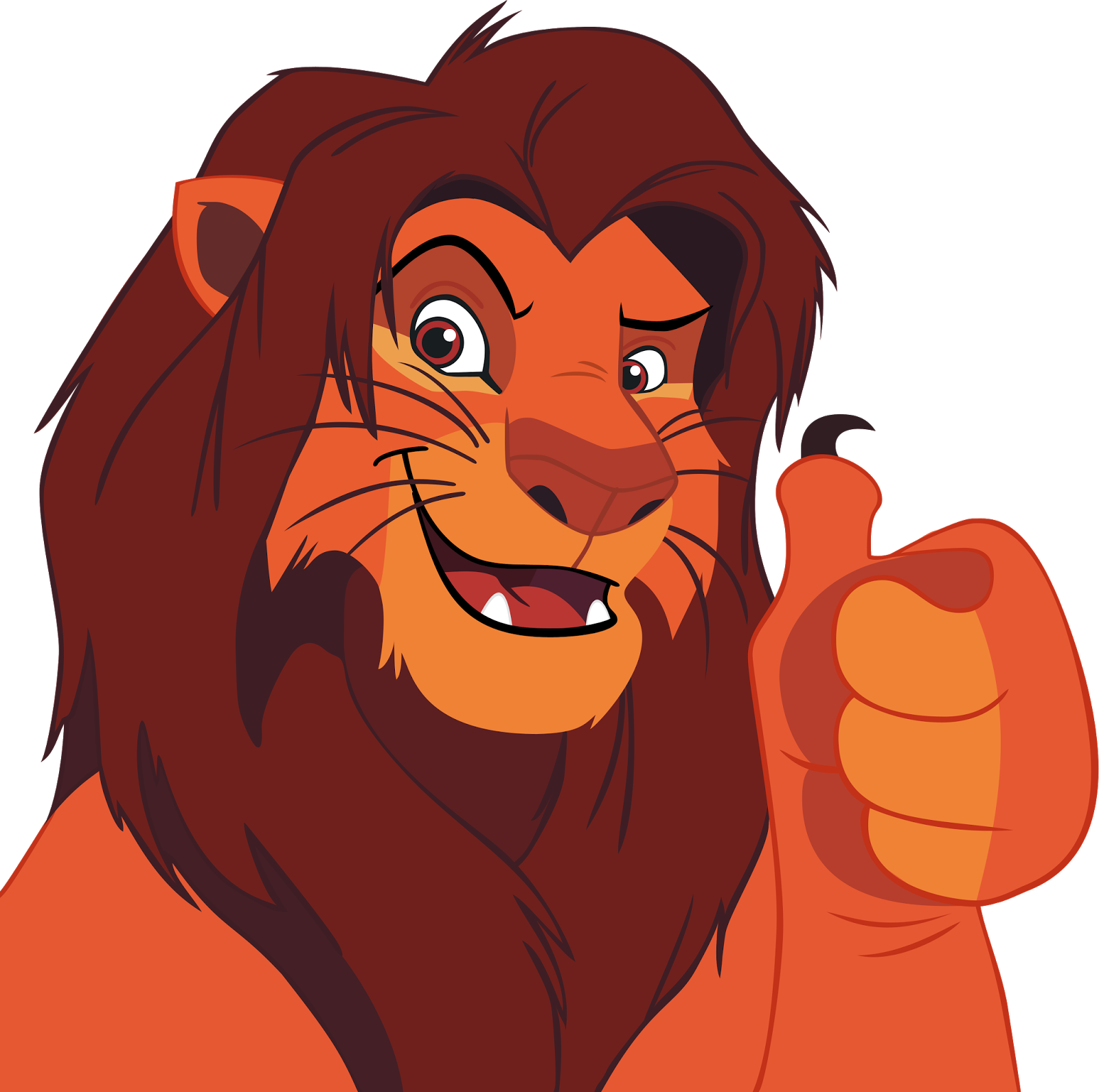 Adult Simba Thumbs Up - Lion King Thumbs Up (1600x1590)