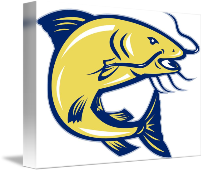 Catfish Jumping Retro Shower Curtain (650x548)