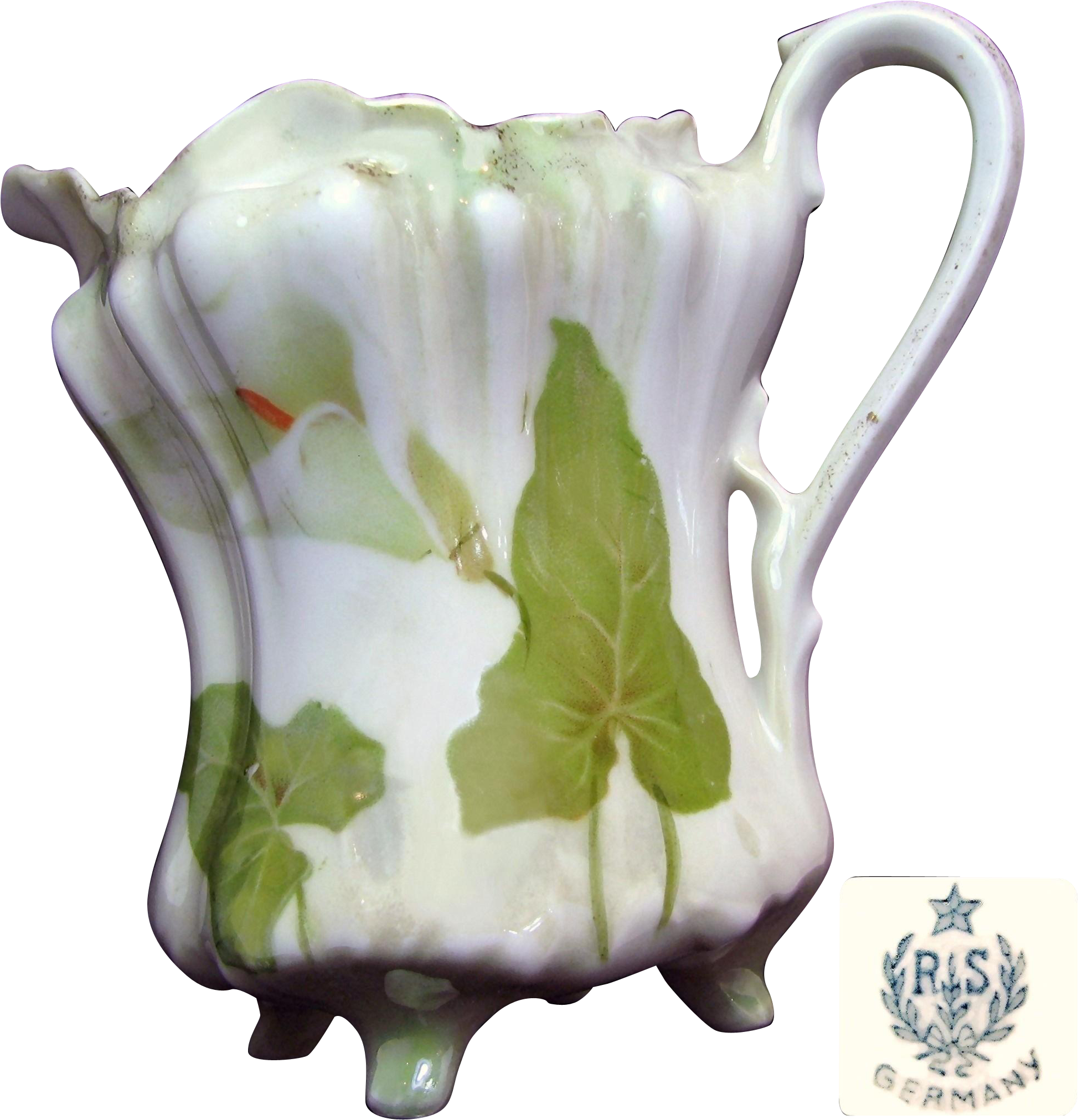 Art Nouveau Rare Rs Germany Calla Lily Footed Creamer - Art Nouveau Rare Rs Germany Calla Lily Footed Creamer (2022x2022)
