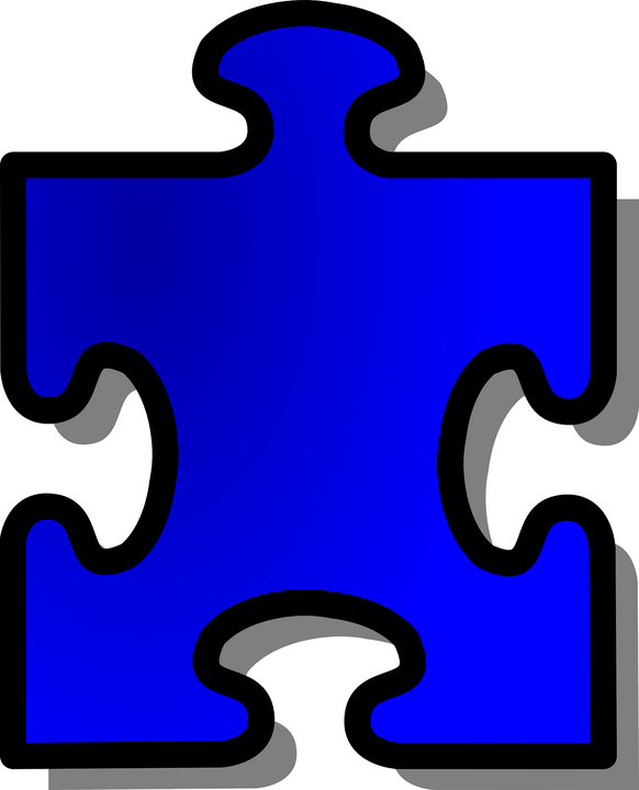 Free Vector Blue Jigsaw Puzzle Piece Clip Art - Autism Puzzle Piece Symbol (647x800)