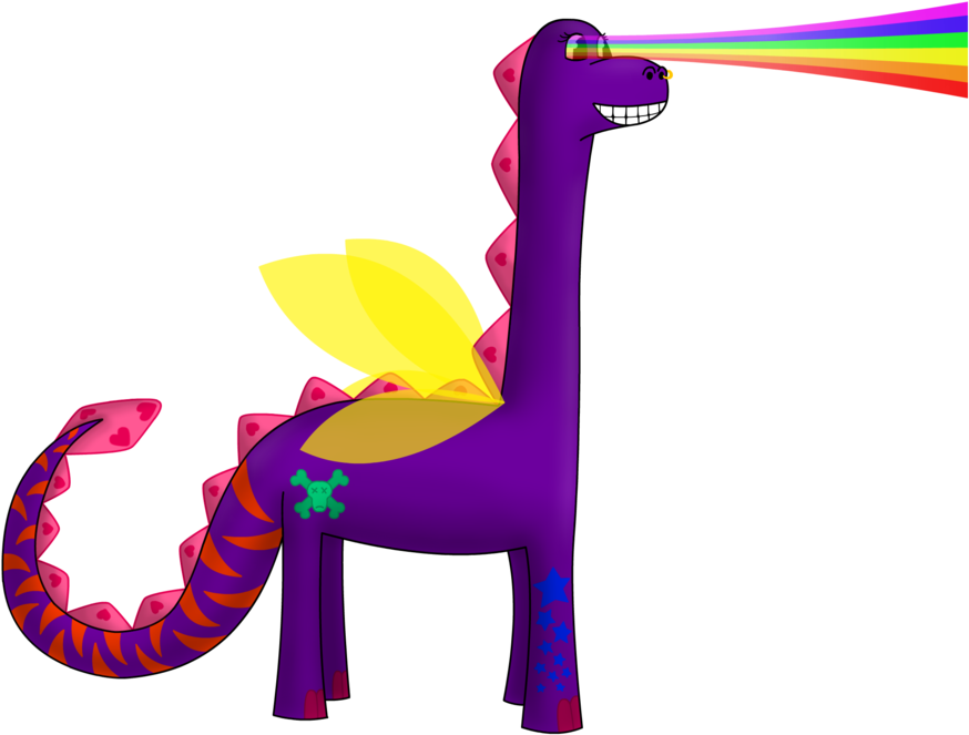 Rainbow Purple Laser Beam Dinosaur By Antzie7 - Rainbow Laser Beam (900x692)