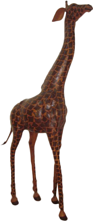 7 Foot Leather Giraffe Statue (341x810)
