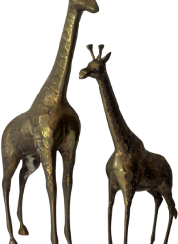 Couple Giraffe Brass Craft - Giraffe (500x500)