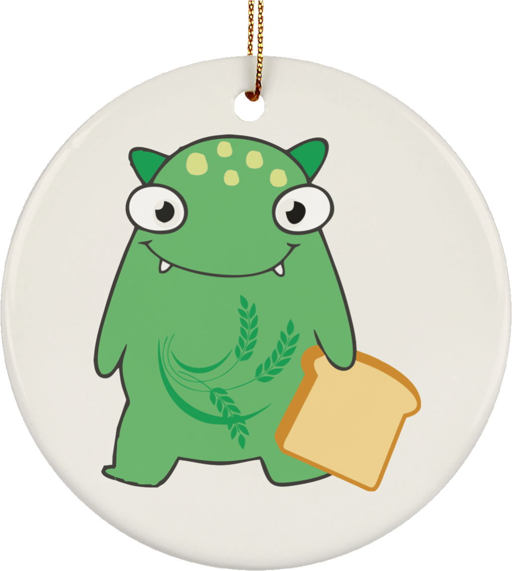 Celiac Disease Monster Ceramic Circle Ornament - Cartoon (1155x1155)