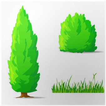 Vertical Tree, Bush, Grass - Grass Shrubs And Trees (400x400)