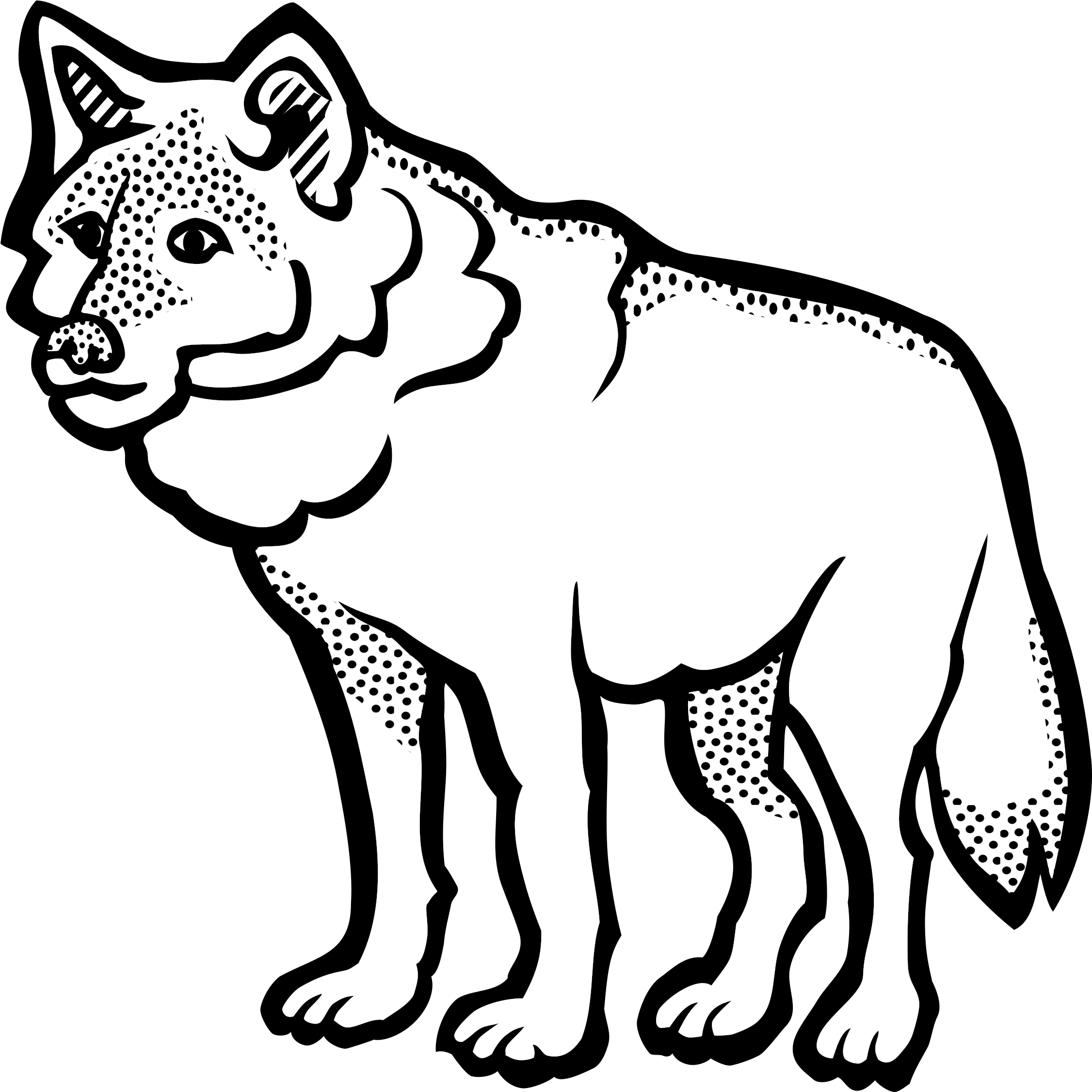 Wolf Lineart Bclipart - Wolf Clipart (2401x2400)