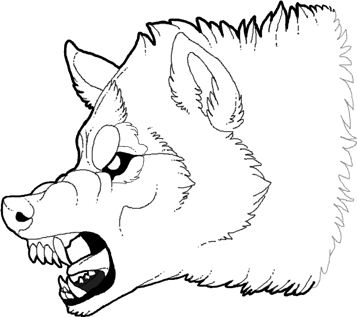Free Growling Wolf Lineart - Author (801x804)